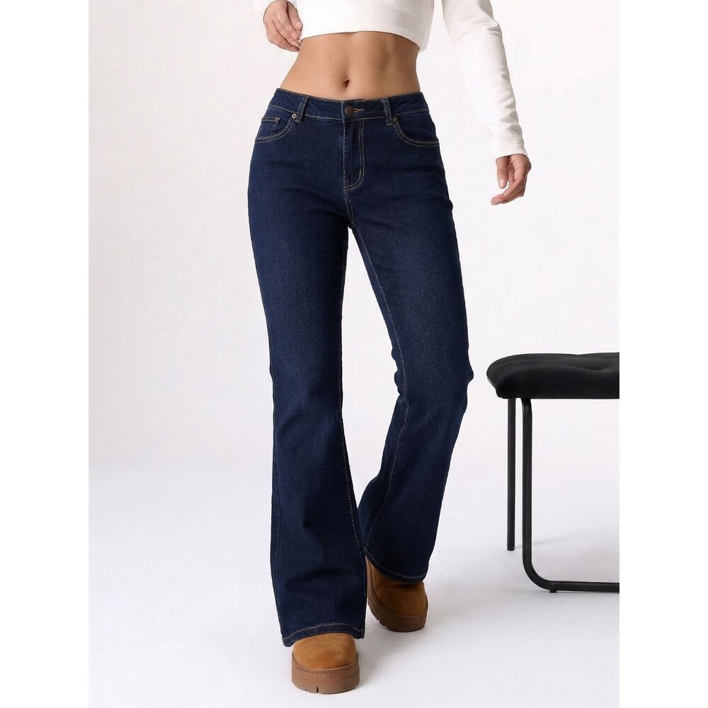 Michael Kors Bootcut Jeans 8 (31x31.5) Dark Blue Denim Mid Rise Stretch Womens